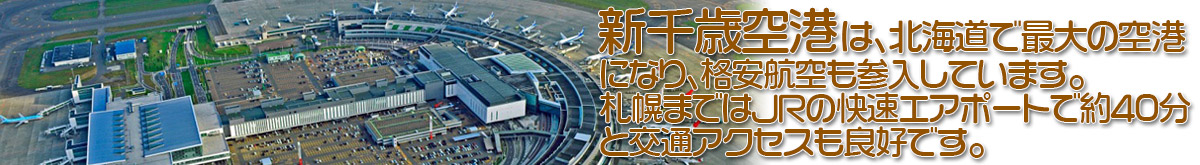 新千歳空港は綺麗で北海道で最も大きな空港で、格安航空の発着もあります。札幌まではJR千歳線や、快速エアポートバスを使えば、乗り換えなしで行けます。